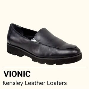 Vionic Kensley Black Leather Loafers